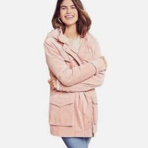 Faherty Sz. XS Arosa Velour Utility Coat w/Removable Hood Rose Smoke